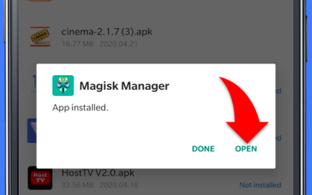 Launch Magisk Manager