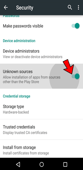 Unknown Sources in Android 2