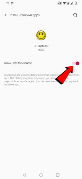 unknown sources apps step 5