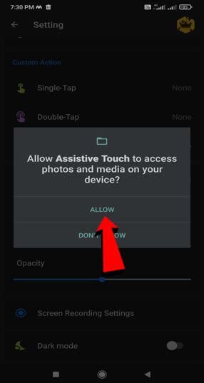 allow assistive touch