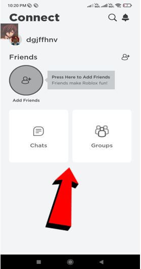 la aplicación roblox cuenta con chats y grupos