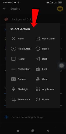 assistive touch buttons, switches, and settings page image