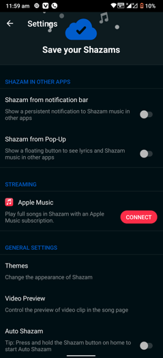 Shazam app feature apple music connect image